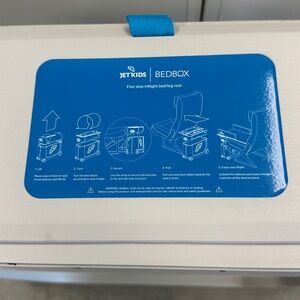JetKids Beige Blue Ride-On Suitcase Bed Stokke Airplane